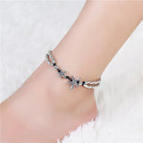 Vintage Retro OM Anklet Bracelet for Women Girls Ankle Leg Silver Chain Charm
