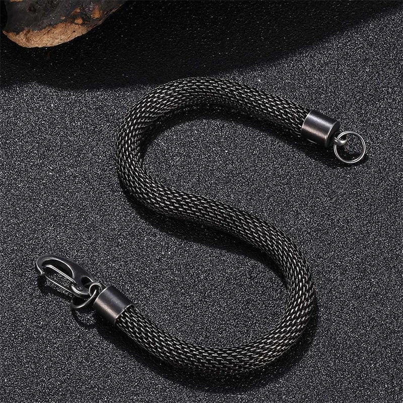 Vintage Stainless Steel Mesh Chain Bracelet Punk Rock Motorcycle Jewelry