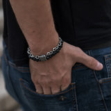 Vintage Stone Bead Bracelet for Men Multilayer Boho Jewelry