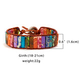 Vintage Braid Bracelets Natural Stone Round Beads Leather Wrap Bracelet