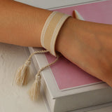 Vintage Braided Bracelet for Women Adjustable Bohemian Tassel Bracelet
