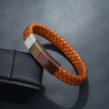 Vintage Braided Leather Bracelets with Magnet Clasp