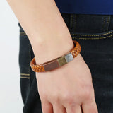 Vintage Braided Leather Bracelets with Magnet Clasp