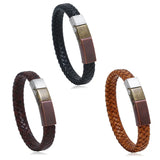 Vintage Braided Leather Bracelets with Magnet Clasp