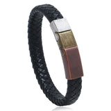 Vintage Braided Leather Bracelets with Magnet Clasp