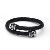 Vintage Braided Skeleton Cuff Bracelet Stainless Steel Chain Charm Bangle