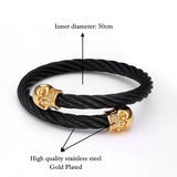 Vintage Braided Skeleton Cuff Bracelet Stainless Steel Chain Charm Bangle