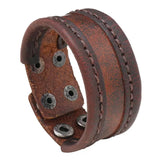 Vintage Leather Bracelet Punk Cuff Wrap Bangle for Men Women
