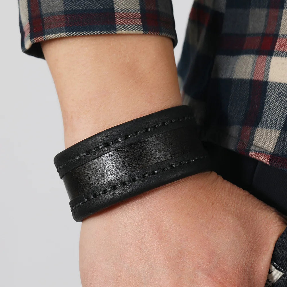 Vintage Leather Bracelet Punk Cuff Wrap Bangle for Men Women