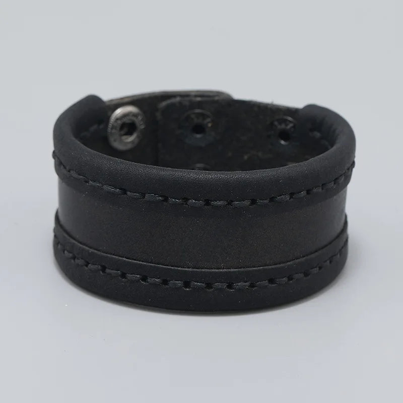 Vintage Leather Bracelet Punk Cuff Wrap Bangle for Men Women