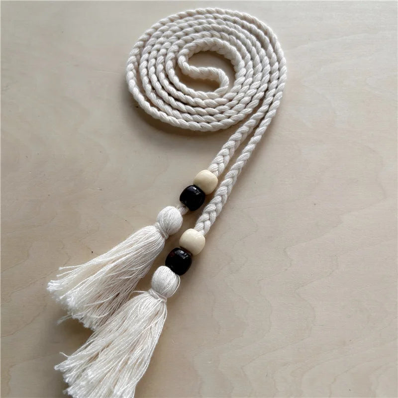Vintage Woven Waist Rope Belts for Women Thin Waist Chain