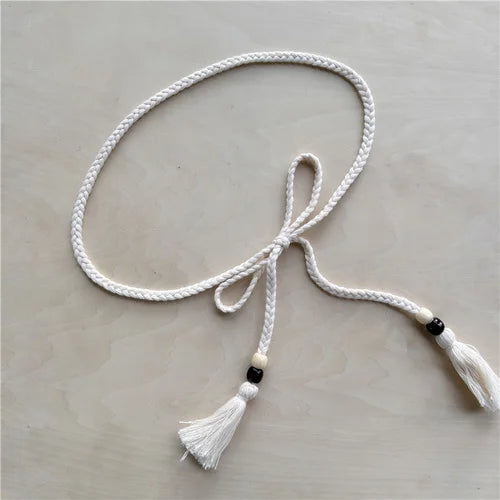 Vintage Woven Waist Rope Belts for Women Thin Waist Chain