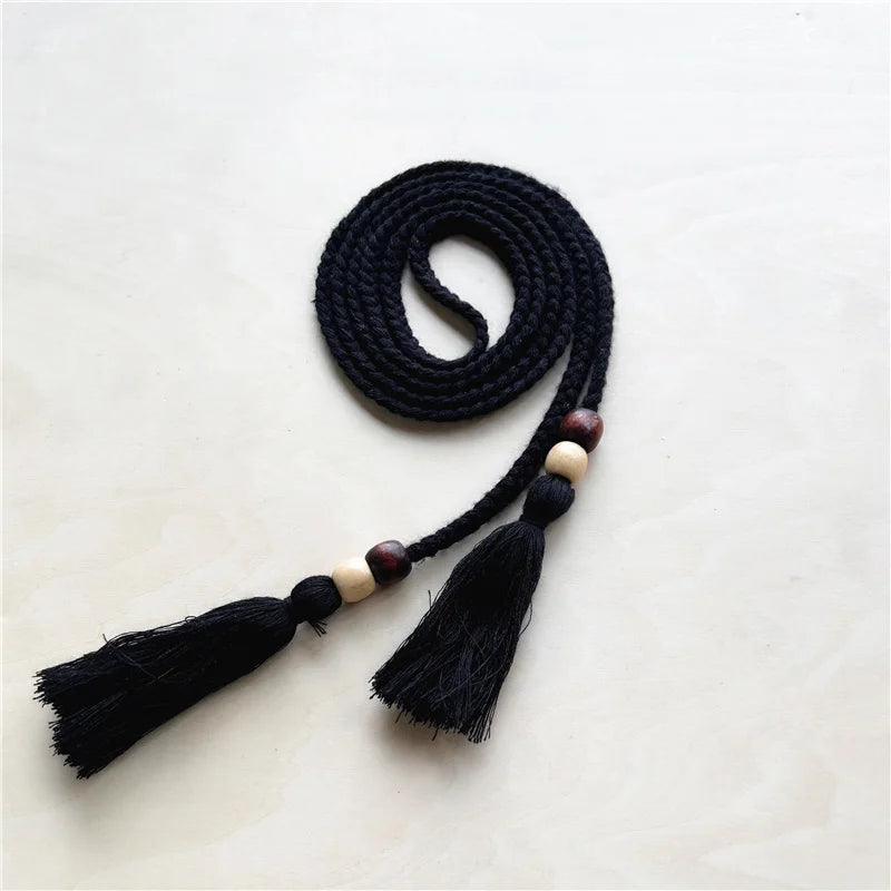 Vintage Woven Waist Rope Belts for Women Thin Waist Chain
