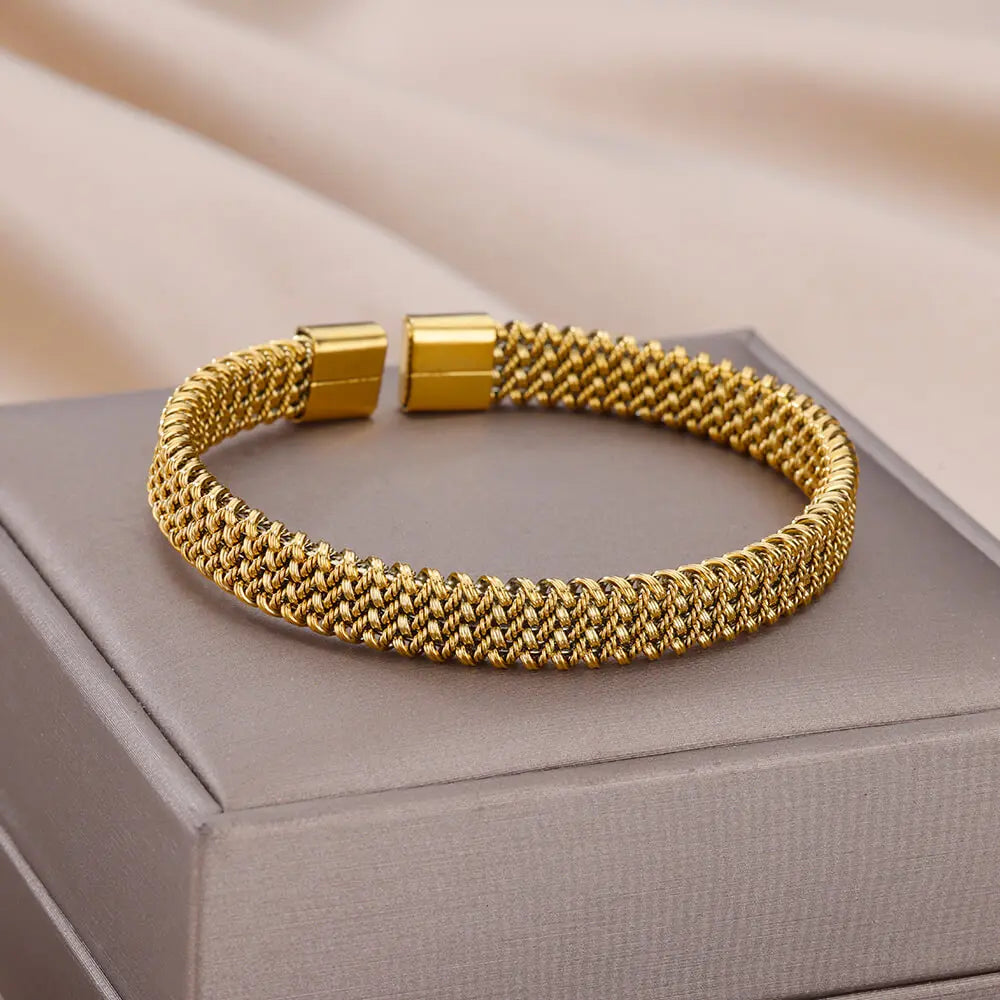 Vintage Braided Stainless Steel Bracelet for Couples