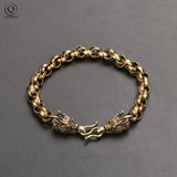 Vintage Brass Dragon Bracelet Chain Wristband Cuff