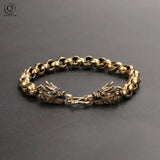 Vintage Brass Dragon Bracelet Chain Wristband Cuff