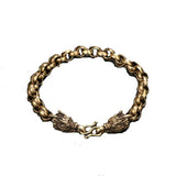 Vintage Brass Dragon Bracelet Chain Wristband Cuff