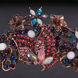 Vintage Butterfly Crystal Bridal Crown Hair Accessories for Wedding Party