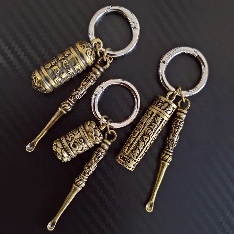 Vintage Bronze DIY Keychain Pendant Mini Tool Key Ring Hanging Ornaments