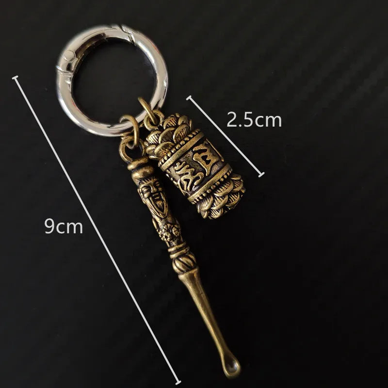 Vintage Bronze DIY Keychain Pendant Mini Tool Key Ring Hanging Ornaments