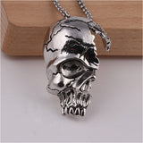 Vintage Bronze Skeleton Pendant Necklace Gothic Choker Jewelry
