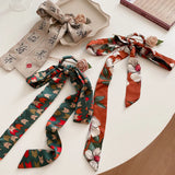 Vintage Brown Green Rose Floral Leaf Bowknot Hairpins