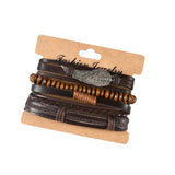 Vintage Brown Multi-layer Cowhide Bracelet Hand-woven Wings Bracelet