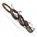 Vintage Brown Multi-layer Cowhide Bracelet Hand-woven Wings Bracelet
