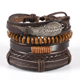 Vintage Brown Multi-layer Cowhide Bracelet Hand-woven Wings Bracelet