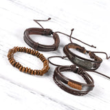 Vintage Brown Multi-layer Cowhide Bracelet Hand-woven Wings Bracelet