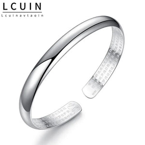 Vintage Heart Sutra Bracelet Women's Silver Chinese Style Jewelry