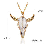 Vintage Bull Head Skull Biker Pendants Necklace Men Women Gothic