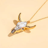 Vintage Bull Head Skull Biker Pendants Necklace Men Women Gothic