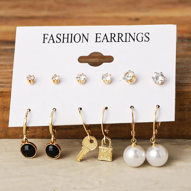 Vintage Butterfly Daisy Dangle Earrings Heart Pearl Pendant Tassel Circle Drop E