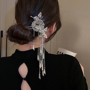 Vintage Butterfly Flower Hairpins with Tassel - Wedding Headwear