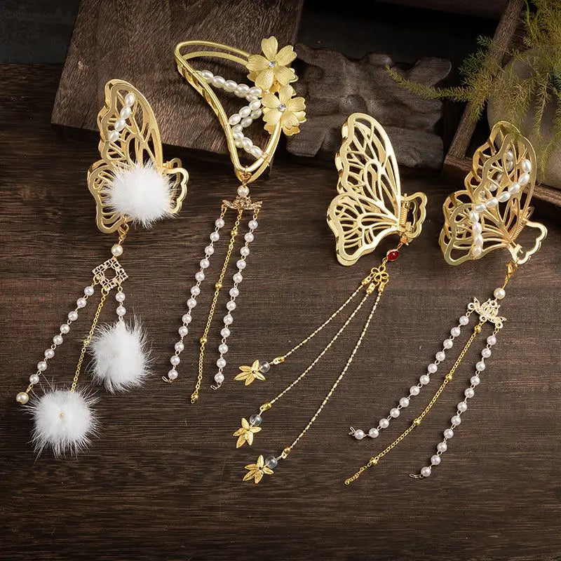 Vintage Butterfly Metal Hair Claw for Women