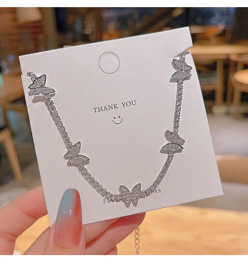 Vintage Butterfly Stainless Steel Chokers Necklace Women Fine Jewelry