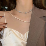 Vintage Butterfly Stainless Steel Chokers Necklace Women Fine Jewelry