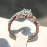Vintage CZ Silver Circling Rings Wedding Engagement Bague for Lady