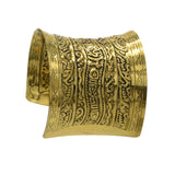 Vintage Carve Pattern Bangle Open Adjustable Wide Cuff Bracelet Antique Ethnic