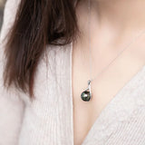 Vintage Carving Perll Pendant 925 Sterling Silver Necklace Choker