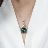 Vintage Carving Perll Pendant 925 Sterling Silver Necklace Choker