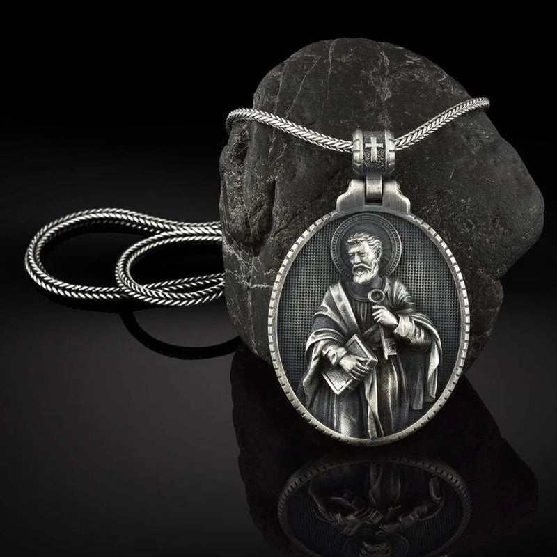 Vintage Catholic Pendant Men's Religious Necklace