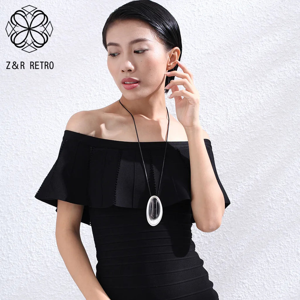 Vintage Celebrity Collar Chain Geometric Necklace Women's Pendants Jewelry