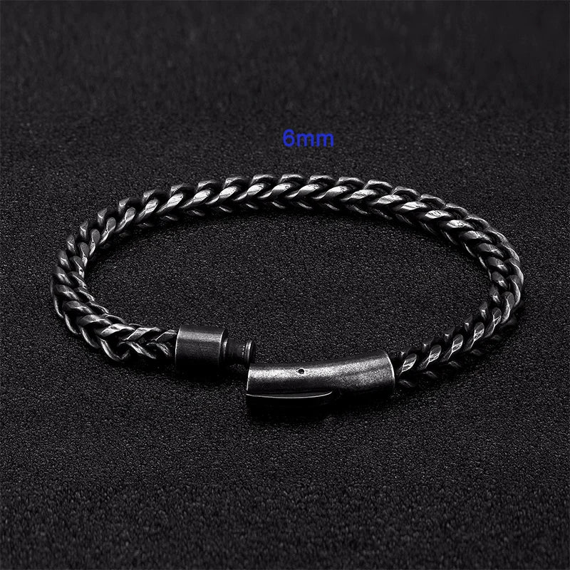 Vintage Chain Link Men Bracelet Stainless Steel Punk Rock Motorcycle