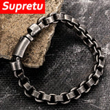 Vintage Chain Men Stainless Steel Bracelet Punk Rock Wristband 