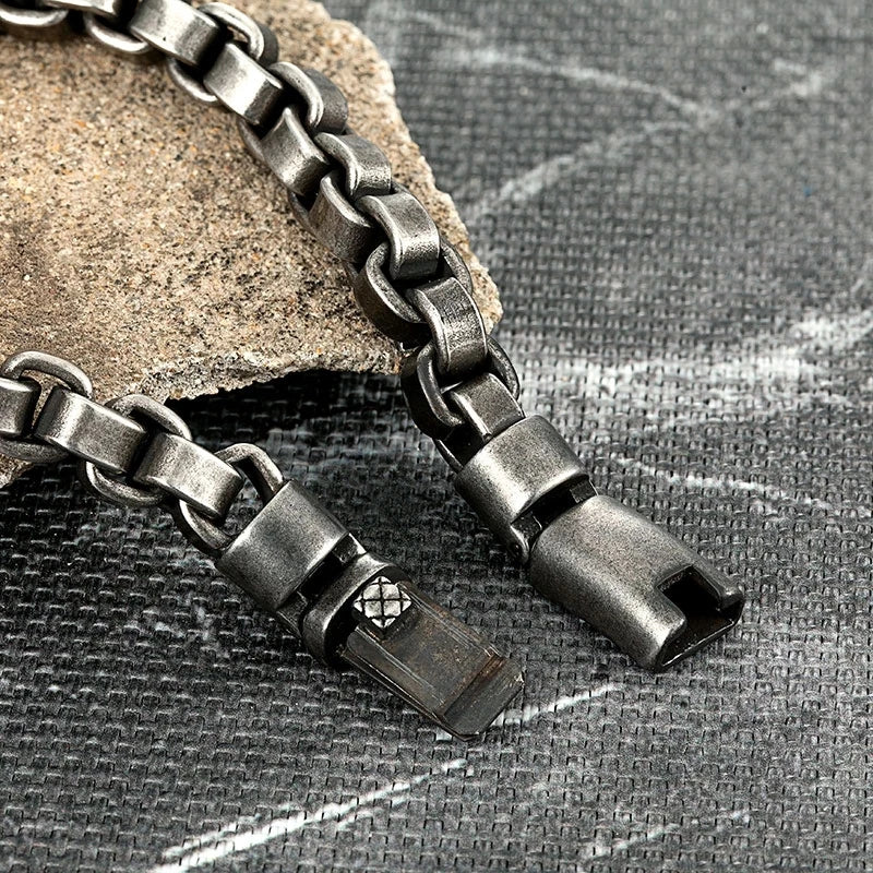Vintage Chain Men Stainless Steel Bracelet Punk Rock Wristband 