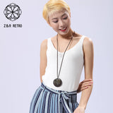 Vintage Chains Around the Neck Pendants Necklace Wood Costume Jewelry