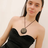 Vintage Chains Around the Neck Pendants Necklace Wood Costume Jewelry