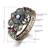Vintage Charm Cuff Bracelets Red Crystal Ethnic Retro Jewelry